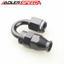 Aluminum 6AN AN-6 180 Degree Reusable PTFE Swivel Hose End Fitting Adapter Black