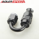 Aluminum 4AN AN-4 180 Degree Reusable PTFE Swivel Hose End Fitting Adapter Black