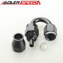 Aluminum 4AN AN-4 180 Degree Reusable PTFE Swivel Hose End Fitting Adapter Black