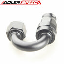 8AN AN-8 180 Degree Reusable PTFE Swivel Hose End Fitting Adapter Aluminum Black