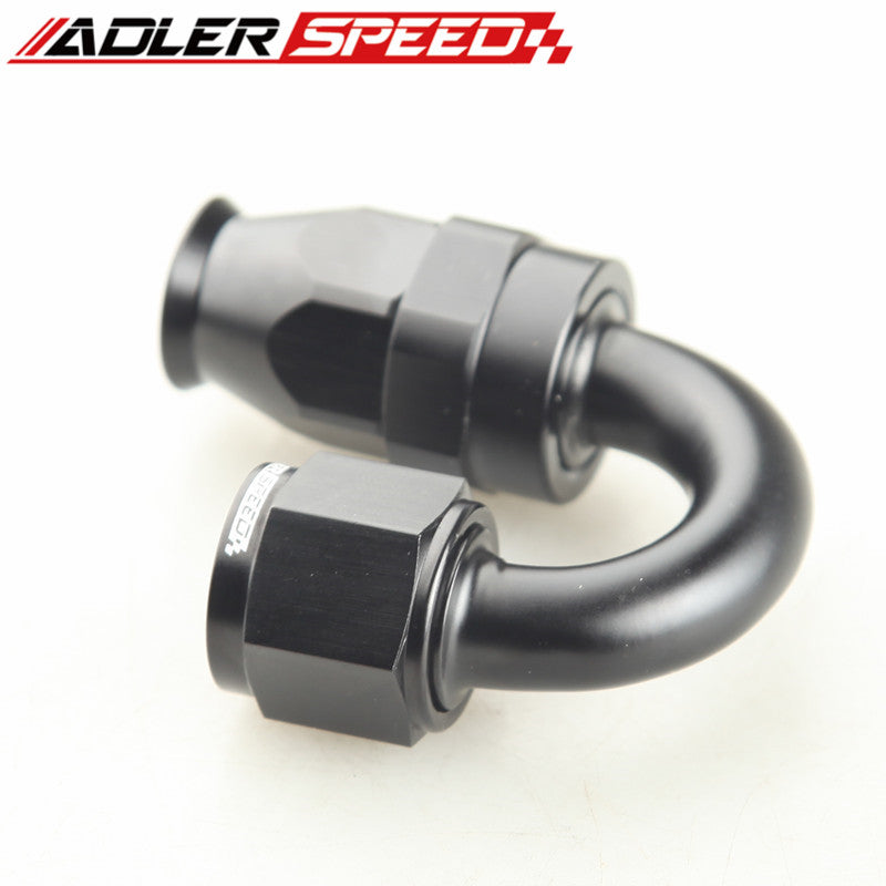 Aluminum 4AN AN-4 180 Degree Reusable PTFE Swivel Hose End Fitting Adapter Black