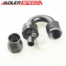 Aluminum 6AN AN-6 180 Degree Reusable PTFE Swivel Hose End Fitting Adapter Black
