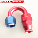 AN-10 180 Degree Reusable PTFE Swivel Hose End Fitting Adapter Aluminum Red/Blue