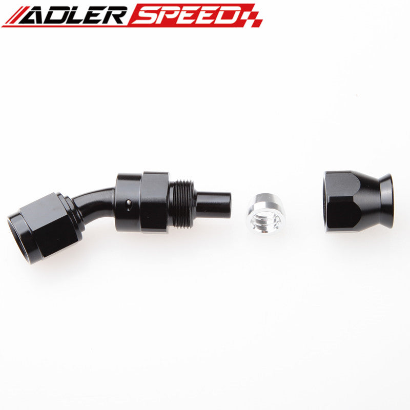 AN6 6AN AN-6 30Degree Aluminum Reusable Swivel PTFE Hose End Fitting Black/Red&Blue