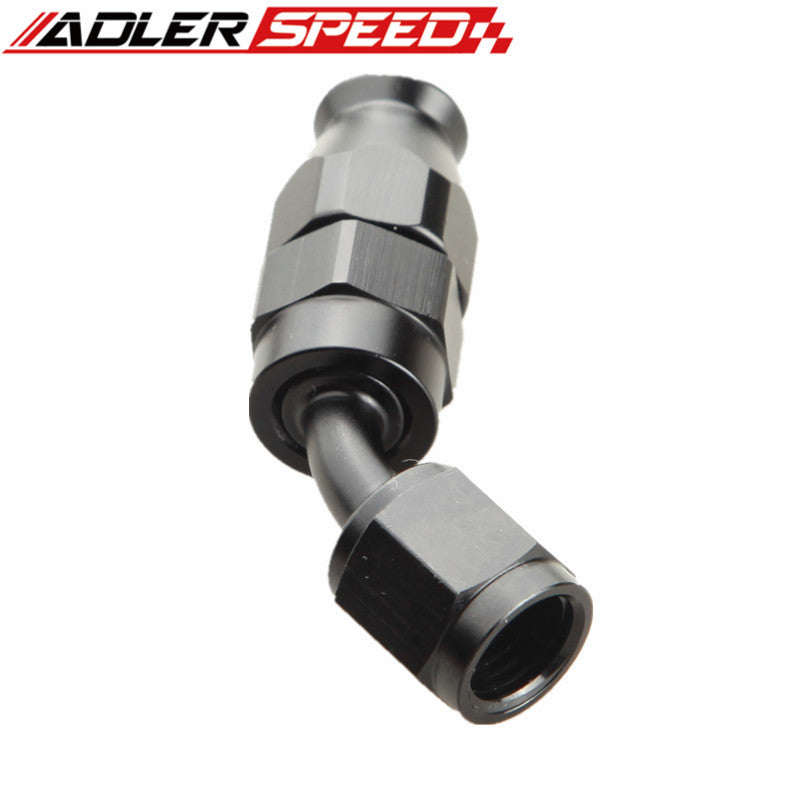 AN4 4AN AN6 6AN AN8 8AN 45 Degree Aluminum Reusable Swivel PTFE Hose End Fitting