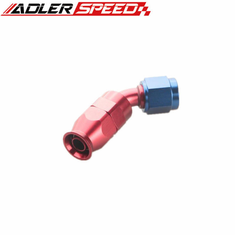 AN12 12AN AN-12 45 Degree Reusable Swivel PTFE Hose End Fitting Adapter Black /Red&Blue