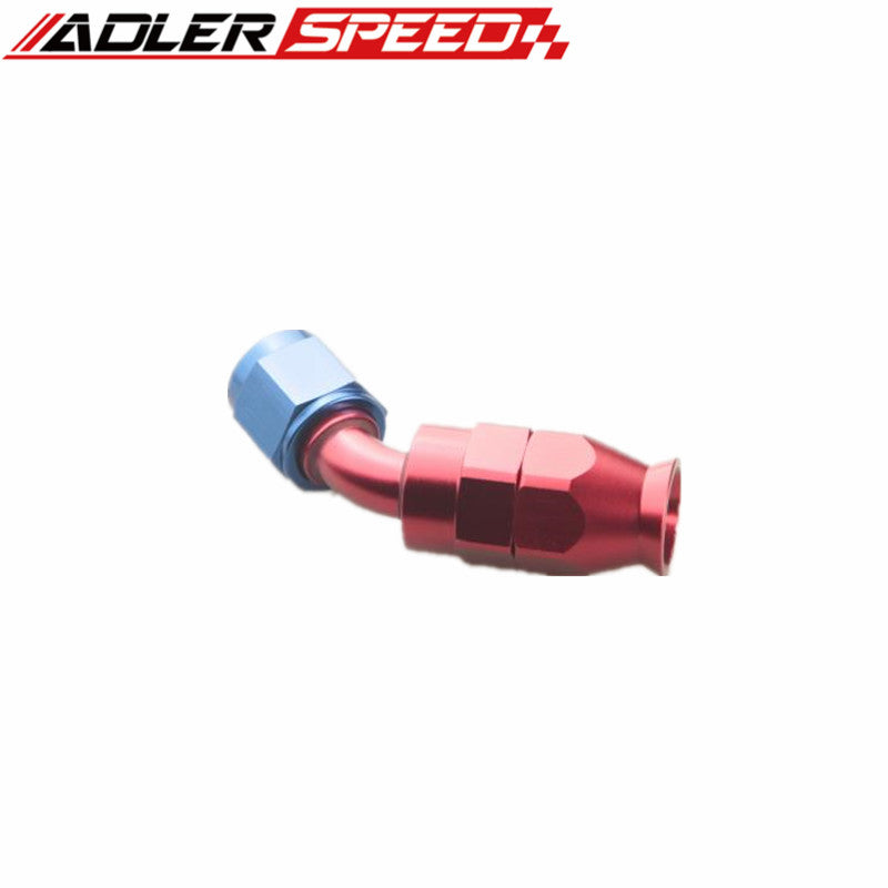 AN12 12AN AN-12 45 Degree Reusable Swivel PTFE Hose End Fitting Adapter Black /Red&Blue