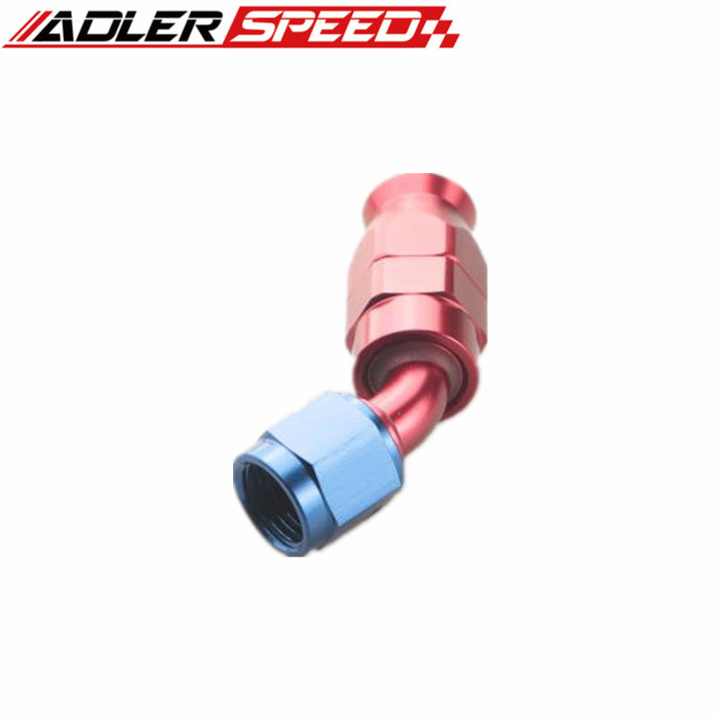 AN12 12AN AN-12 45 Degree Reusable Swivel PTFE Hose End Fitting Adapter Black /Red&Blue