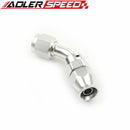 ADLER SPEED 6AN 45 Degree Reusable Swivel PTFE Hose End Fitting Aluminum Silver