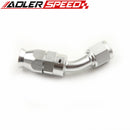 ADLER SPEED 6AN 45 Degree Reusable Swivel PTFE Hose End Fitting Aluminum Silver