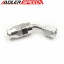 ADLER SPEED 6AN 45 Degree Reusable Swivel PTFE Hose End Fitting Aluminum Silver