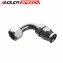 AN4 AN6 AN8 AN12 90 Degree Aluminum Reusable Swivel PTFE Hose End Fitting Black