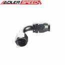 AN4 AN6 AN8 AN12 90 Degree Aluminum Reusable Swivel PTFE Hose End Fitting Black