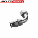 AN4 AN6 AN8 AN12 90 Degree Aluminum Reusable Swivel PTFE Hose End Fitting Black