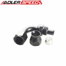 AN4 AN6 AN8 AN12 90 Degree Aluminum Reusable Swivel PTFE Hose End Fitting Black