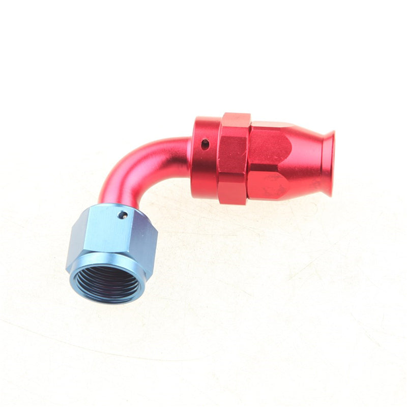ADLERSPEED AN8 -8AN 90 Degree PTFE Swivel Hose End Adapter Aluminum Red/Blue