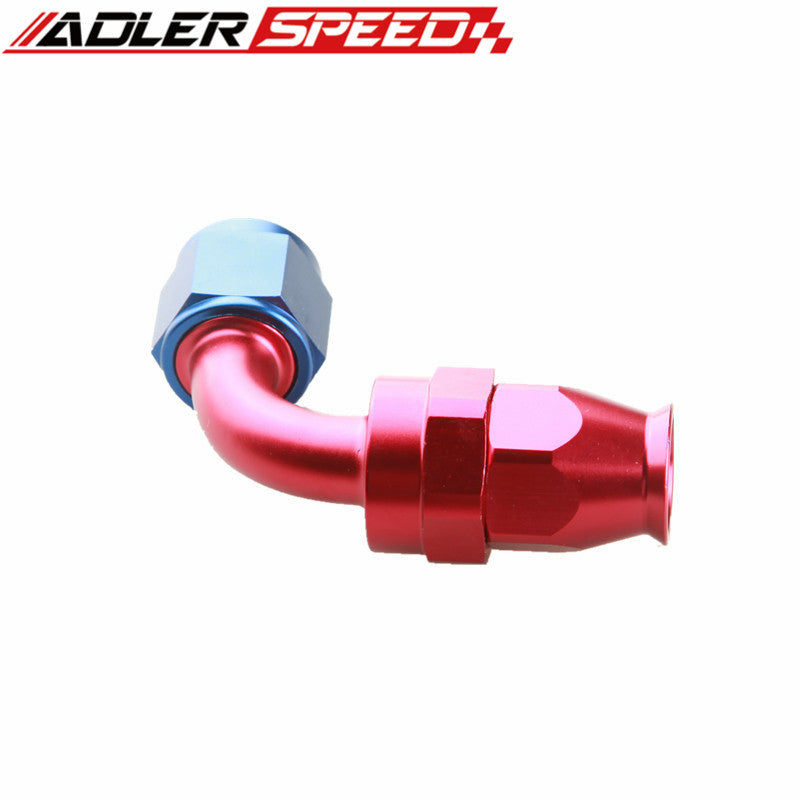 AN10 AN-10 90 Degree Reusable Swivel PTFE Hose End Fitting Adapter Black /Red&Blue