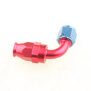 ADLERSPEED AN8 -8AN 90 Degree PTFE Swivel Hose End Adapter Aluminum Red/Blue