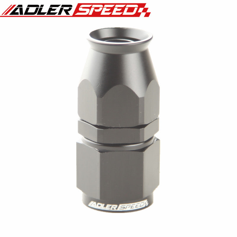 AN-10 Straight Swivel Hose End Fitting Adapter - Black - For Fuel, Oil, Gas Lines
