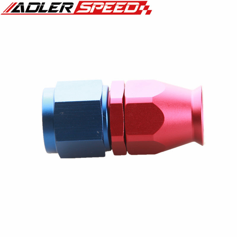 10AN AN10 AN-10 Straight PTFE Swivel Fuel Line Hose End Fittings Adaptor Black /Red & Blue