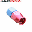 10AN AN10 AN-10 Straight PTFE Swivel Fuel Line Hose End Fittings Adaptor Black /Red & Blue