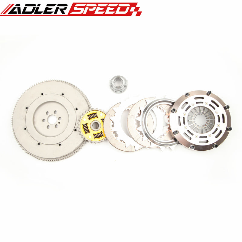 US SHIP ! ADLERSPEED Sprung Clutch Twin Disc Kit & Flywheel Standard For 89-93 SKYLINE GTR 2.6L RB26DETT BNR