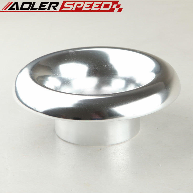 US SHIP 4" inch Short Ram Air Intake Turbo Horn Aluminum Velocity Stack Silver