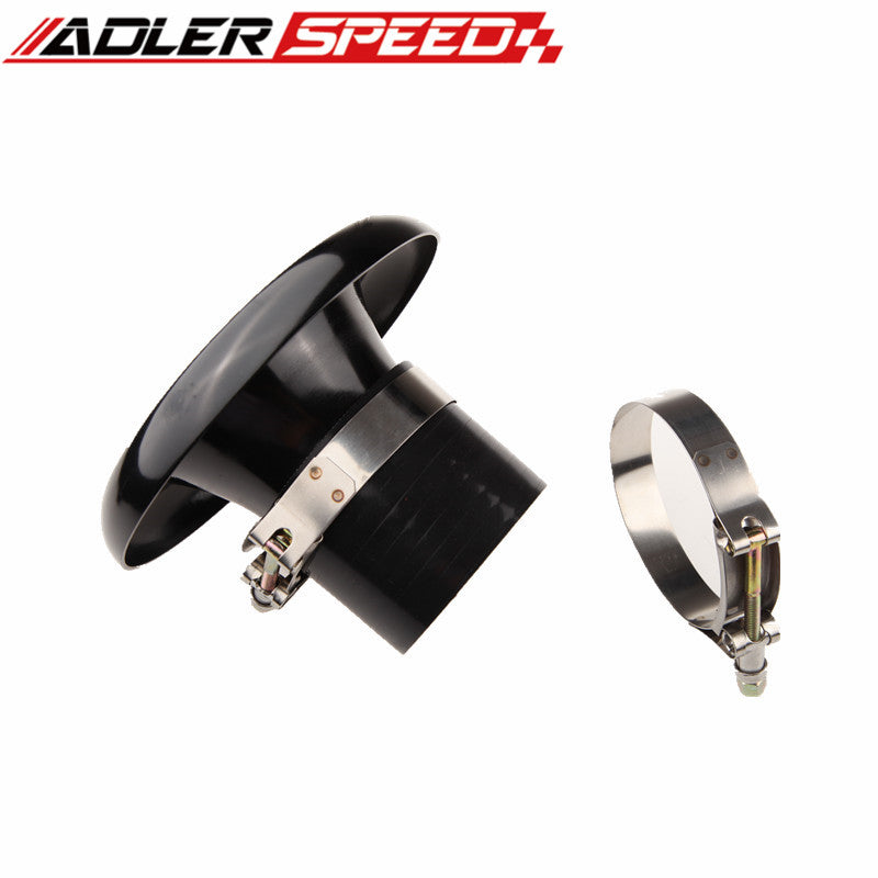 UNIVERSAL 3" Black VELOCITY STACK FOR COLD/RAM ENGINE AIR INTAKE/TURBO HORN