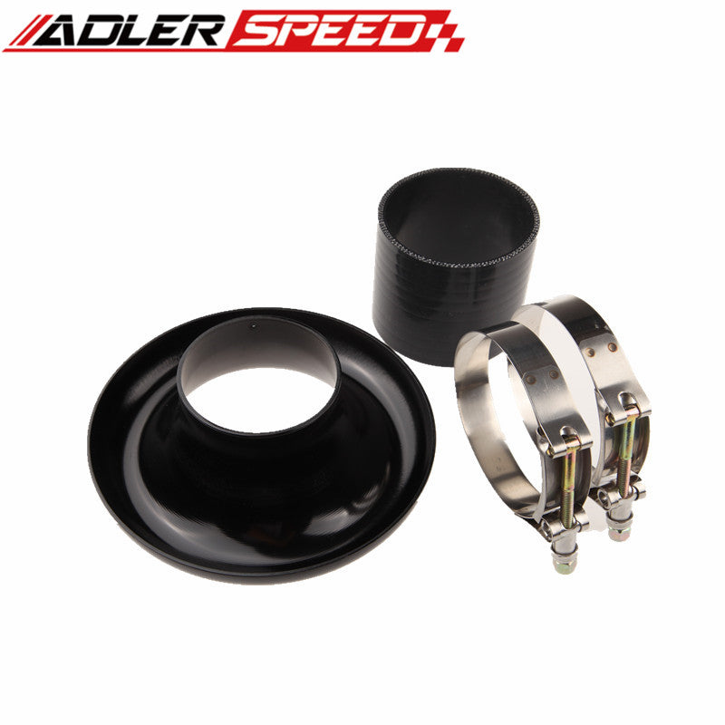 UNIVERSAL 3" Black VELOCITY STACK FOR COLD/RAM ENGINE AIR INTAKE/TURBO HORN
