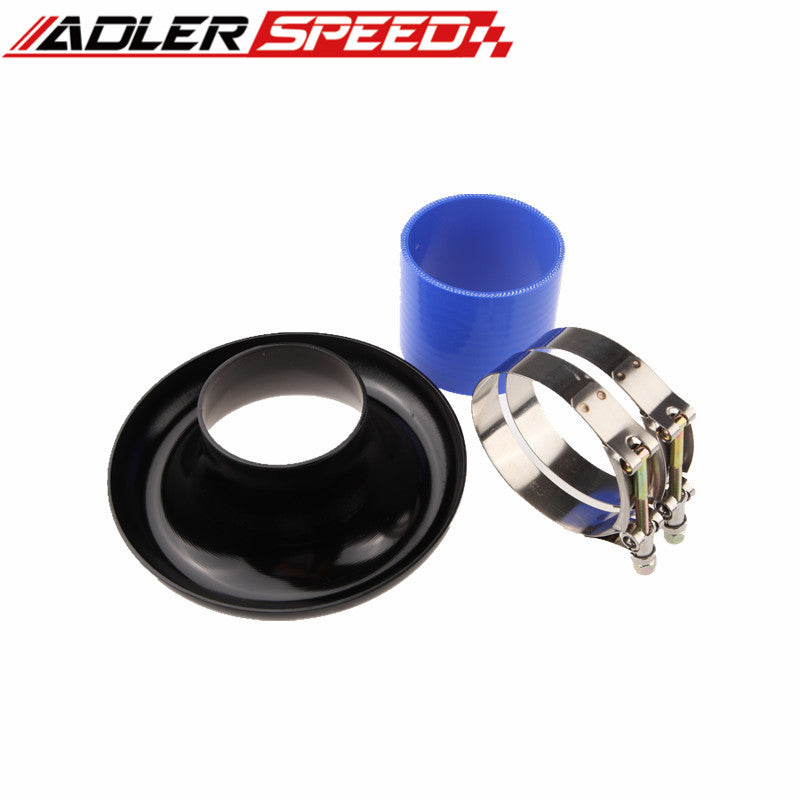 3.5" Universal Velocity Stack For Cold/Ram Engine Air Intake/Turbo Horn Black