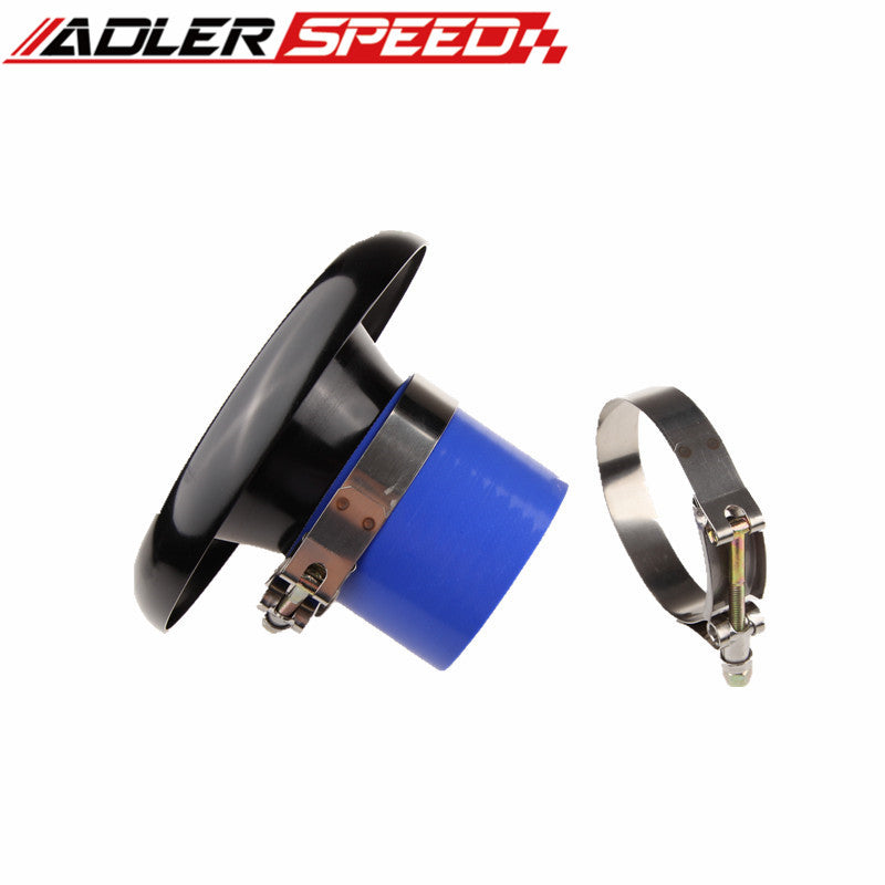 4" BLACK UNIVERSAL VELOCITY STACK FOR COLD/RAM ENGINE AIR INTAKE/TURBO HORN