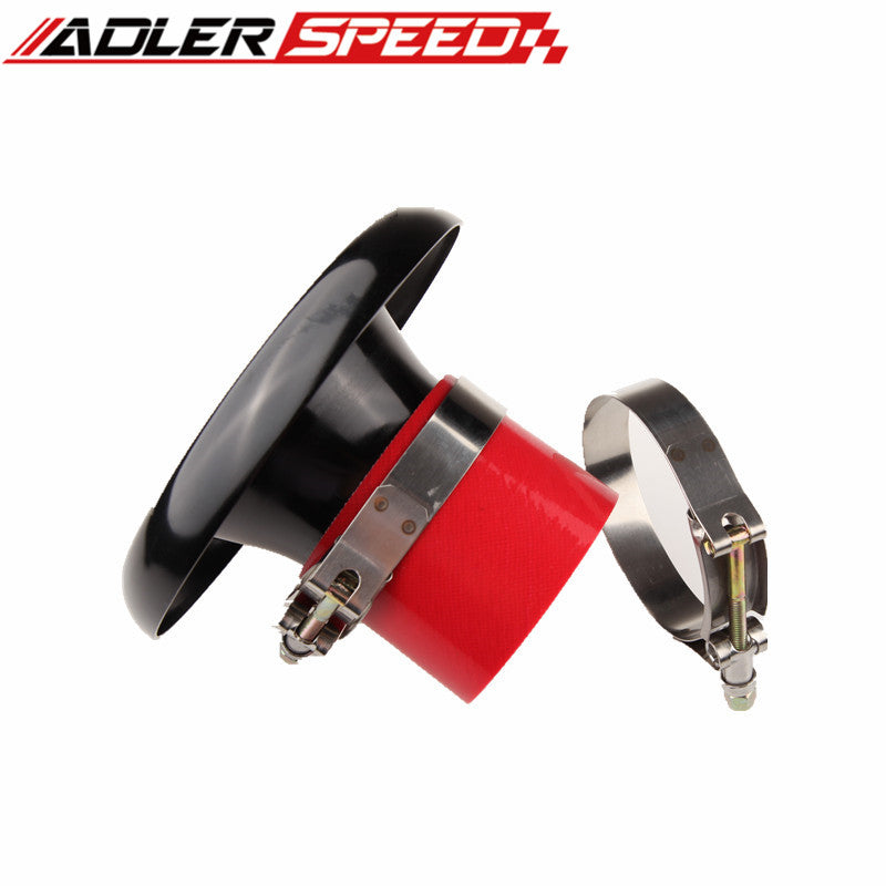 3" BLACK UNIVERSAL VELOCITY STACK FOR COLD/RAM ENGINE AIR INTAKE/TURBO HORN