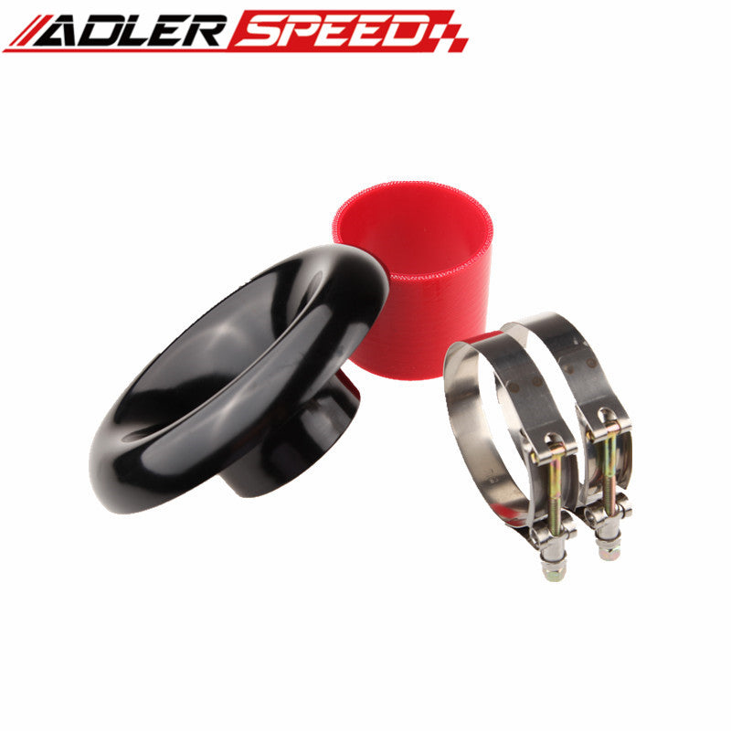 3" BLACK UNIVERSAL VELOCITY STACK FOR COLD/RAM ENGINE AIR INTAKE/TURBO HORN