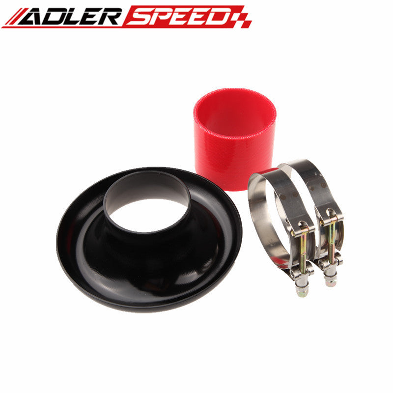 NEW 3.5" BLACK UNIVERSAL VELOCITY STACK FOR COLD/RAM ENGINE AIR INTAKE/TURBO HORN