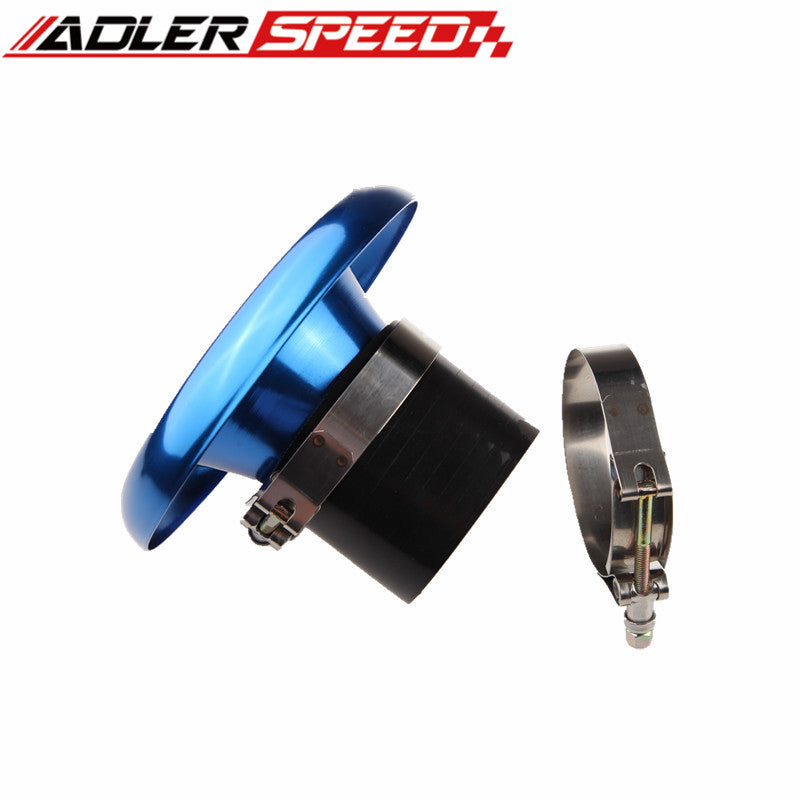 UNIVERSAL 3.5" BLUE VELOCITY STACK FOR COLD/RAM ENGINE AIR INTAKE/TURBO HORN