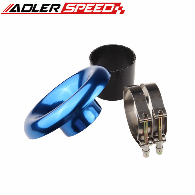 UNIVERSAL 3.5" BLUE VELOCITY STACK FOR COLD/RAM ENGINE AIR INTAKE/TURBO HORN