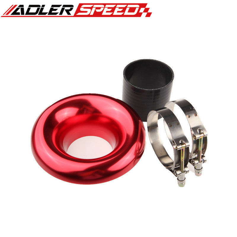 NEW 4" RED UNIVERSAL VELOCITY STACK FOR COLD/RAM ENGINE AIR INTAKE/TURBO HORN