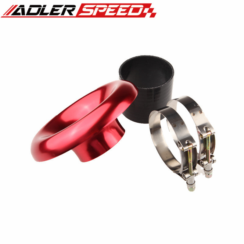 NEW 4" RED UNIVERSAL VELOCITY STACK FOR COLD/RAM ENGINE AIR INTAKE/TURBO HORN