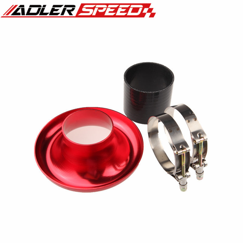 UNIVERSAL 3.5" RED VELOCITY STACK FOR COLD/RAM ENGINE AIR INTAKE/TURBO HORN