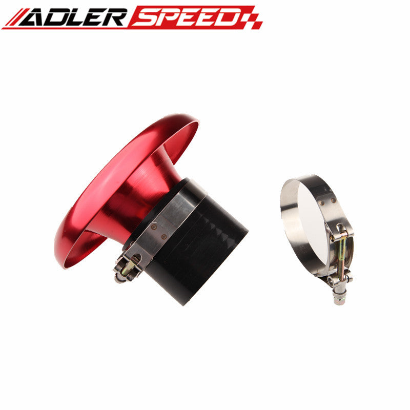 UNIVERSAL 3.5" RED VELOCITY STACK FOR COLD/RAM ENGINE AIR INTAKE/TURBO HORN