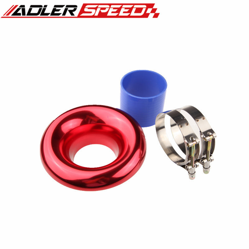 UNIVERSAL 3" RED VELOCITY STACK FOR COLD/RAM ENGINE AIR INTAKE/TURBO HORN