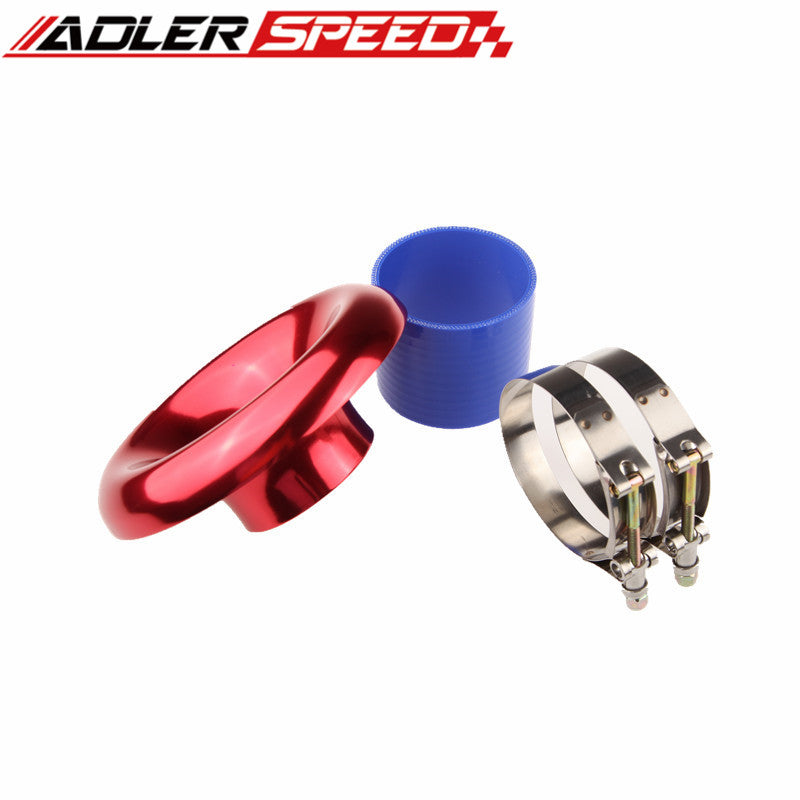 UNIVERSAL 4" RED VELOCITY STACK FOR COLD/RAM ENGINE AIR INTAKE/TURBO HORN
