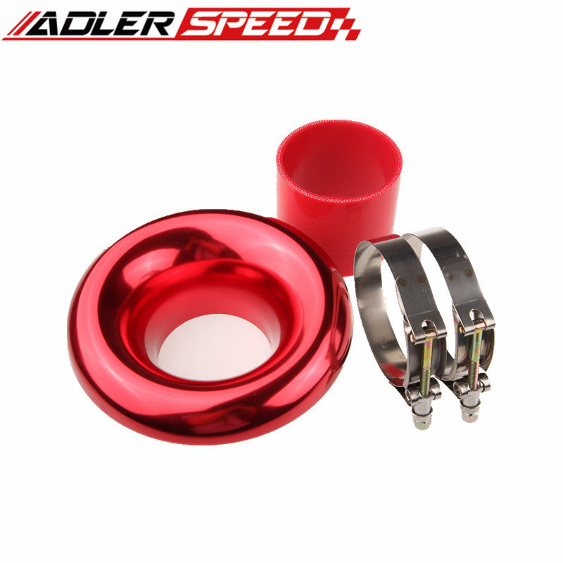 NEW 3" RED UNIVERSAL VELOCITY STACK FOR COLD/RAM ENGINE AIR INTAKE/TURBO HORN