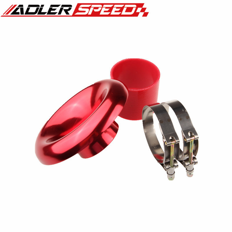 NEW 3" RED UNIVERSAL VELOCITY STACK FOR COLD/RAM ENGINE AIR INTAKE/TURBO HORN