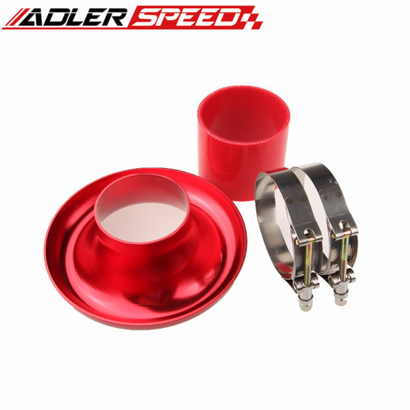 NEW 3" RED UNIVERSAL VELOCITY STACK FOR COLD/RAM ENGINE AIR INTAKE/TURBO HORN