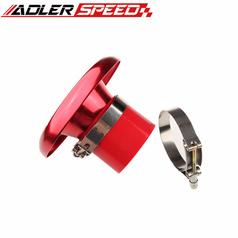 NEW 3" RED UNIVERSAL VELOCITY STACK FOR COLD/RAM ENGINE AIR INTAKE/TURBO HORN