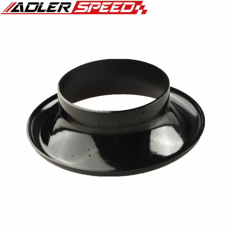 ADLERSPEED 5" Inch Black Short Ram Cold Air Intake Turbo Horn Velocity Stack Adapter