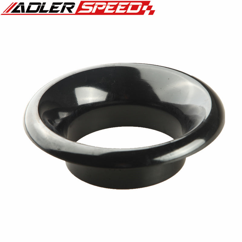 ADLERSPEED 5" Inch Black Short Ram Cold Air Intake Turbo Horn Velocity Stack Adapter