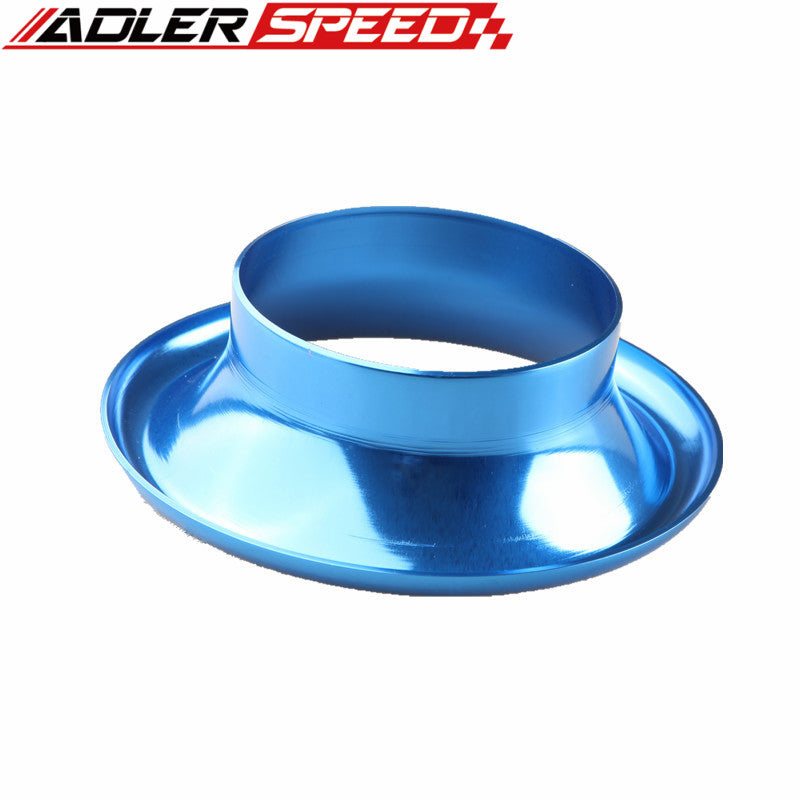 ADLERSPEED 5" Inch Blue Short Ram Cold Air Intake Turbo Horn Velocity Stack Adapter