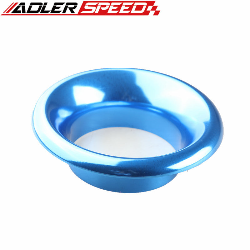 ADLERSPEED 5" Inch Blue Short Ram Cold Air Intake Turbo Horn Velocity Stack Adapter